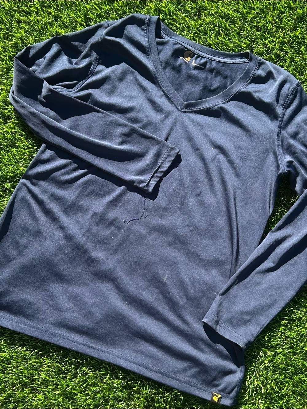 Navy V-Neck Long Sleeve Shirt